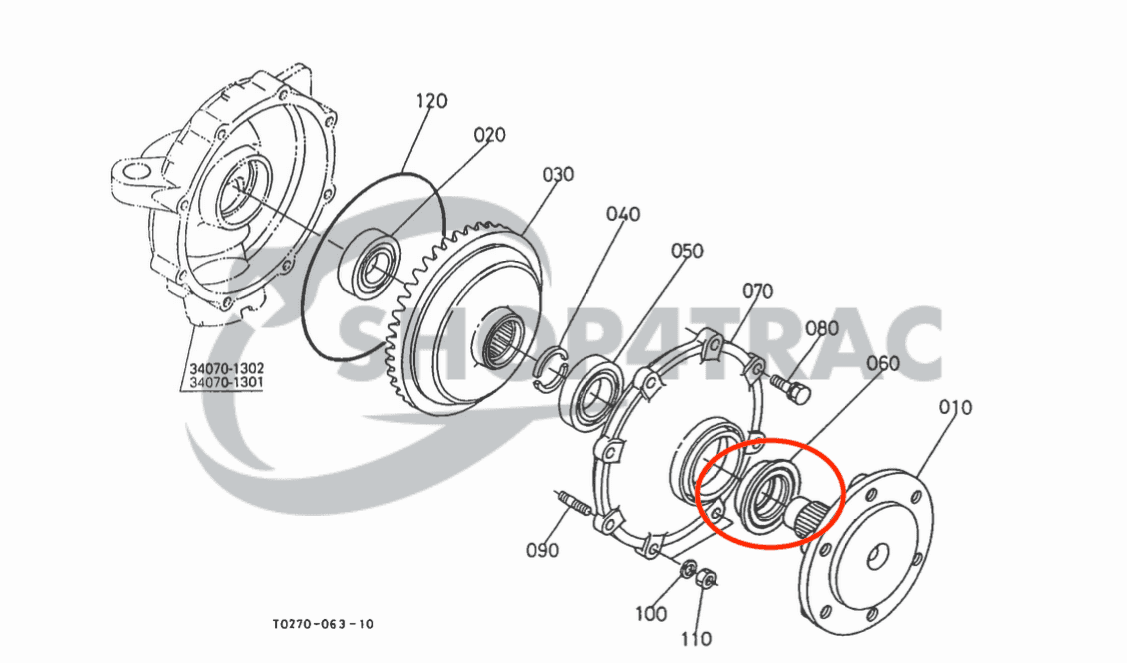 Joint d'étanchéité d'essieu avant Kubota GL19 - GL33 | GL201 - GL280 | Série L1 | BQ4504F | Shop4Trac