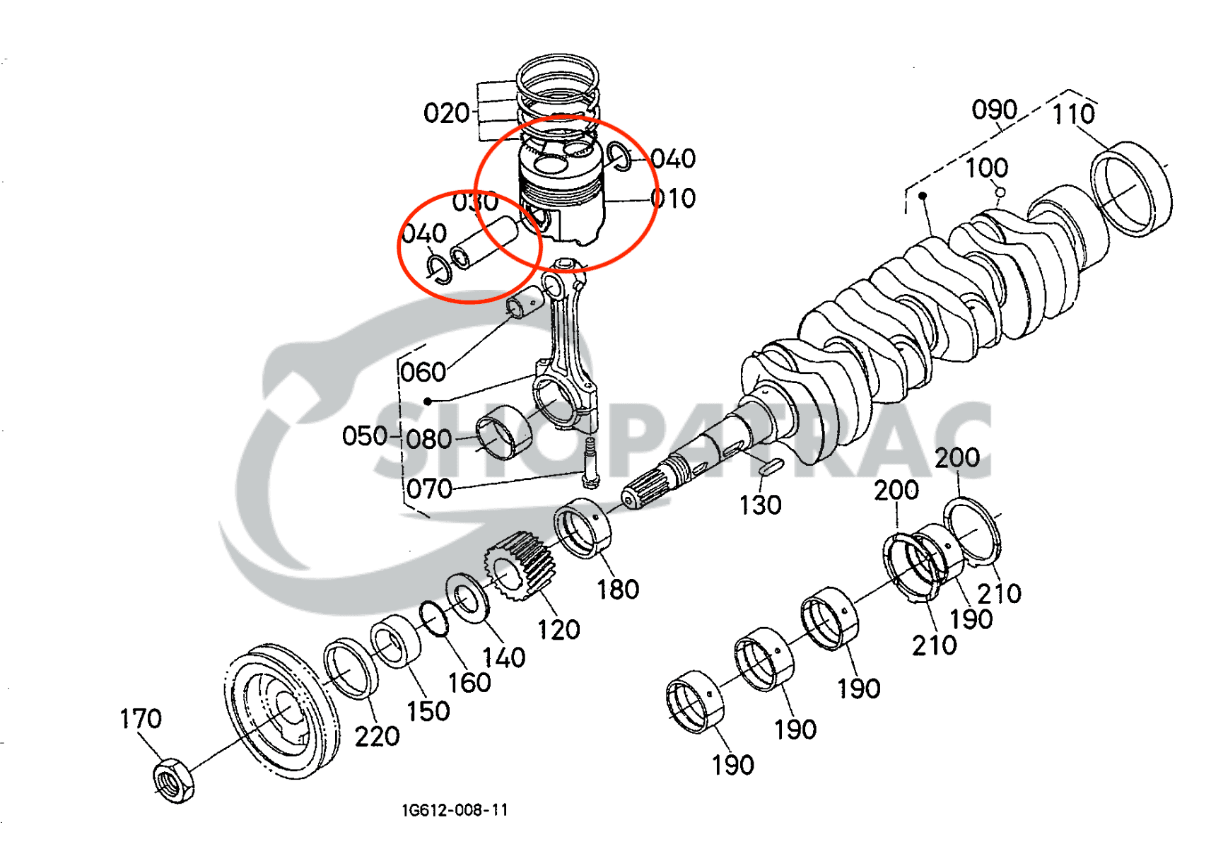 Piston D1403 | V1903 | V1903-B | V1903E | 4D80 | Shop4Trac