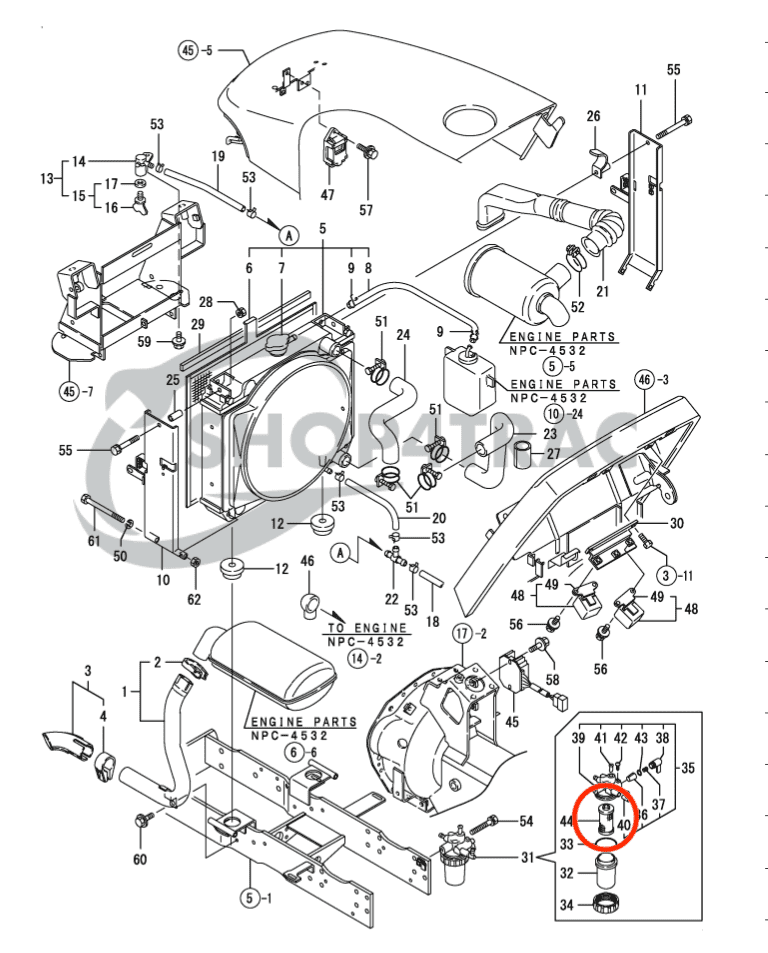 Kit de filtre Yanmar AF15 - AF18 | AF116 - AF180 | KE-13 - KE-18 | 3TNE74 - 3TNE68 - 2