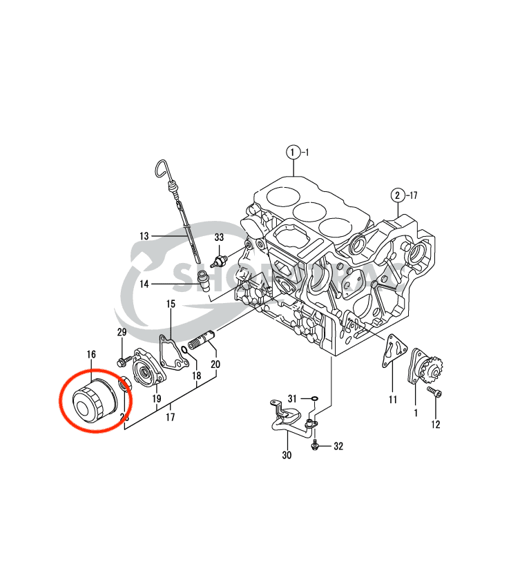 Kit de filtre Yanmar AF15 - AF18 | AF116 - AF180 | KE-13 - KE-18 | 3TNE74 - 3TNE68 - 4