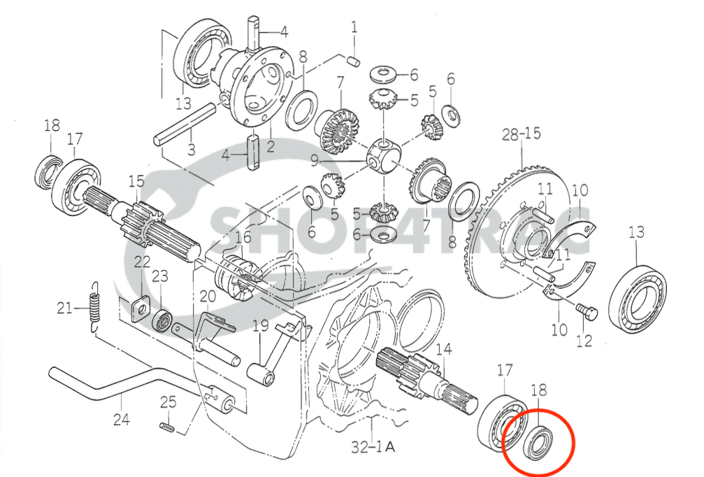 Sceau à huile de différentiel - PTO TE3210 - TE4270 | TU1700 - TU2101F | TX1000-TX2160F | TC30458 | Essieu avant Yanmar - 2