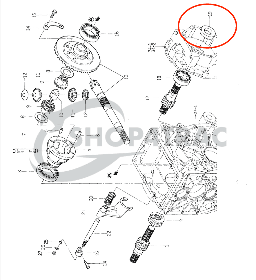 Sceau à huile de différentiel - PTO TE3210 - TE4270 | TU1700 - TU2101F | TX1000-TX2160F | TC30458 | Essieu avant Yanmar - 4