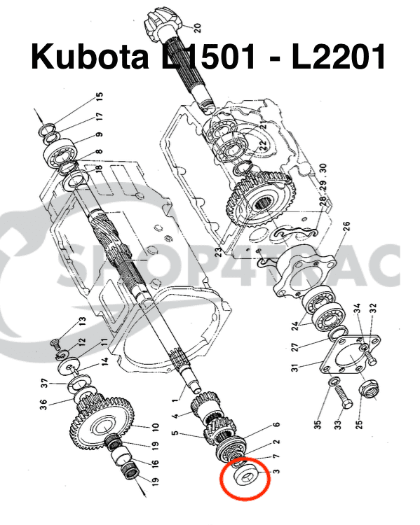 Sceau à huile transmission Kubota L1500 - L3450 | Joint Kioti prise de force CK25 - CK30 | DK35 - DK55 | TC255210 - 5