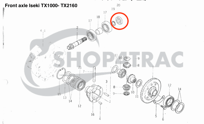 Sceau à huile différentiel de pont avant Iseki TX1000 - TX2160F | Kubota B6000 | TC25478 - 2