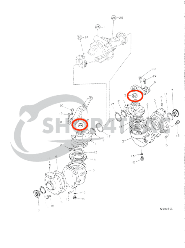 Sceau à huile 4WD Yanmar YM195 - YM276D | YM1610 - YM2010 | YMG1800 - YMG2000 | TC25407 - 2