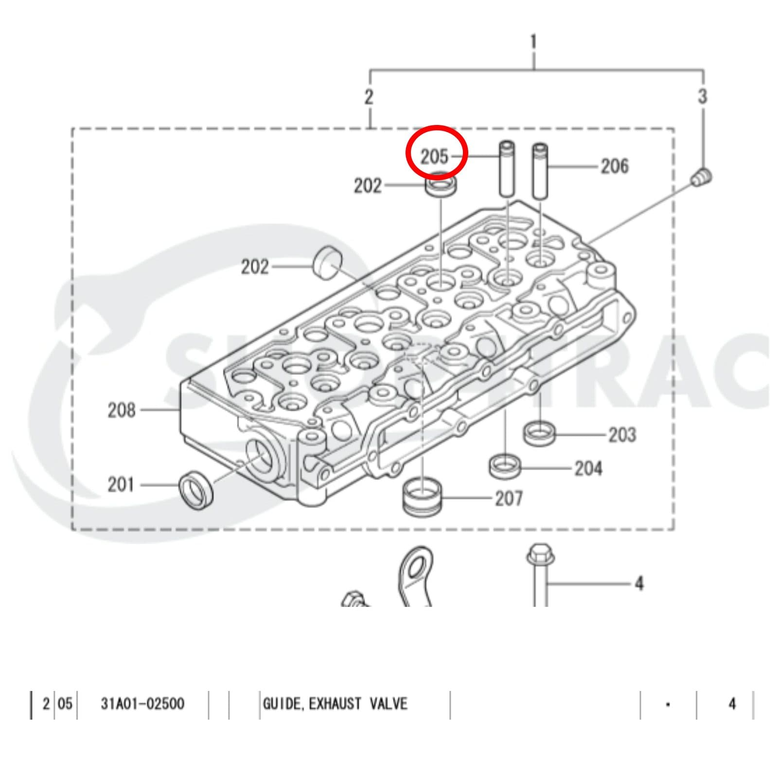 Guide de soupape Mitsubishi Echappement S3L | S4L | S3L2 | S4L2 - 2