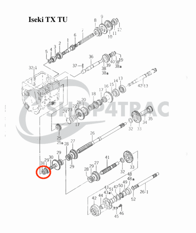 Sceau à huile arbre d'entrée Iseki 4WD | Joint d'huile Kubota 4WD AS B1121 - B3030 | TC20358 - 5