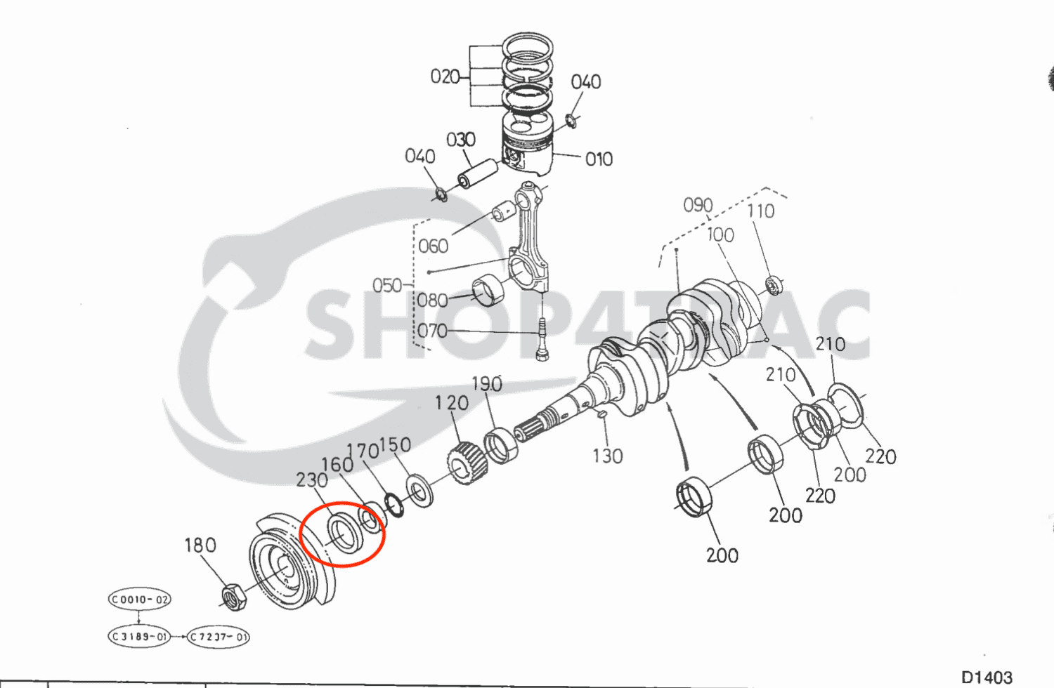 Joint de Vilebrequin avant Kubota Z750 - Z851 | D1100 - D1803 | V1100 - V2403 - 2