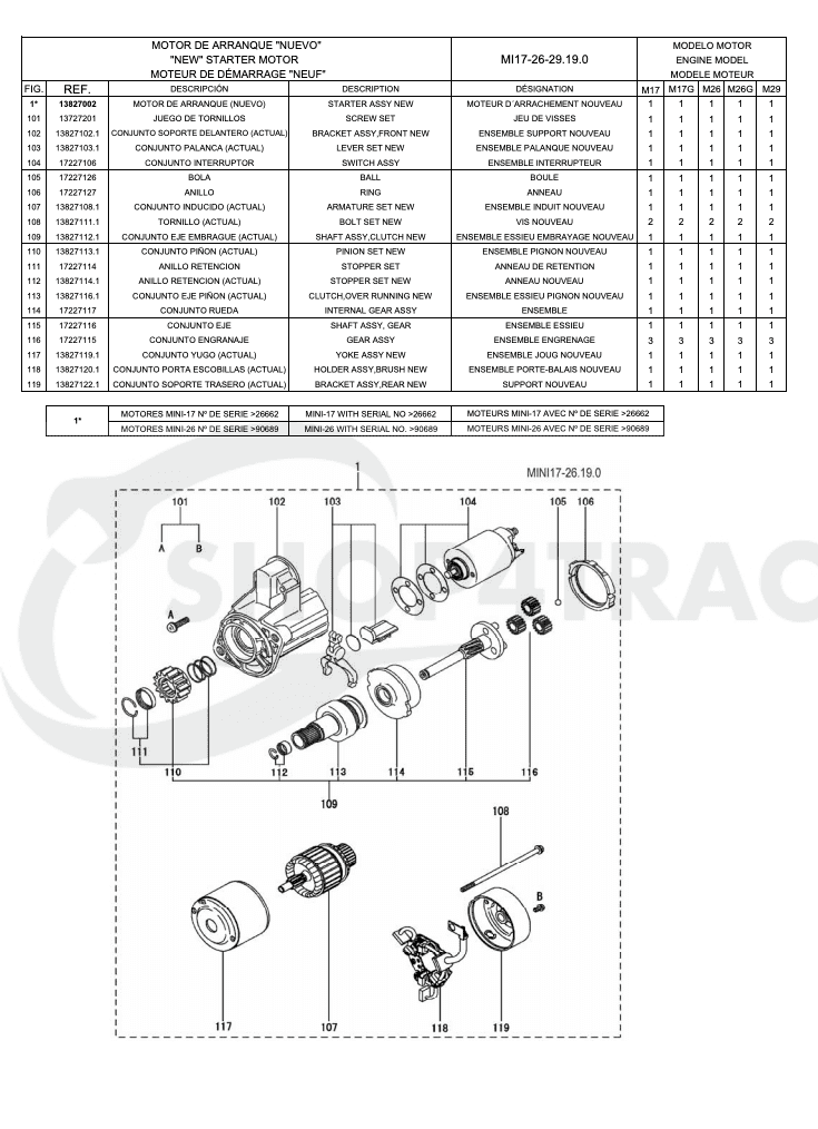 Démarreur L3E | OEM Mitsubishi | 14 dents | Sole | Terex | Vétus | Kobelco - 4
