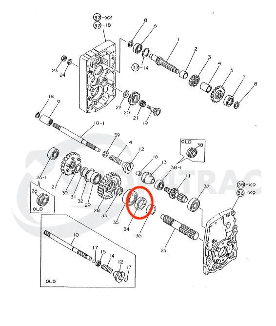 Sceau à huile Yanmar PTO YM186 | YM226 | YM1601 | YM1610 | YM1720 | TC38558 - 2