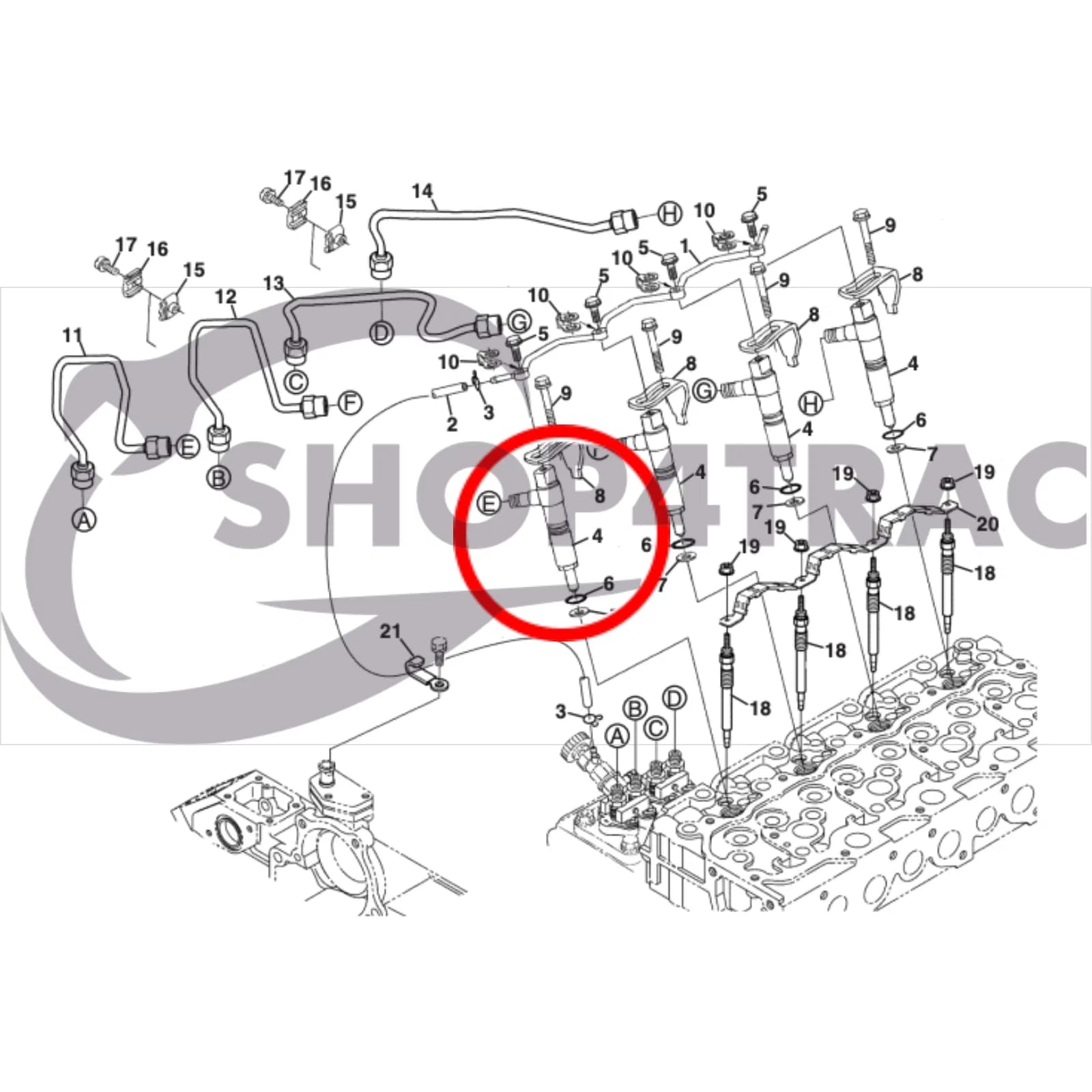 Injecteur de carburant complet moteur Kubota à injection directe | D1503-DI | D1703-DI | V2203-DI | V2403-DI - 2