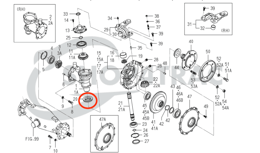 Iseki joint essieu avant TA290 – TA320 | TG5395 – TG6490 | TLE4490 | BQ3138E - 5