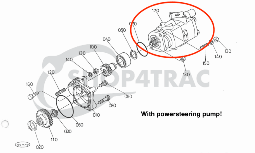 Pompe hydraulique Kubota GL19 - GL338 | L3600 - L4610 (double avec direction assistée) - 2