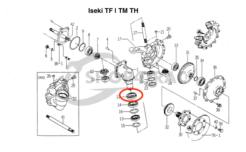 Joint d'huile d'essieu avant Kubota GL | GT | Aste | Hinomoto NX | Iseki TF | TH | AQ7451F - 3