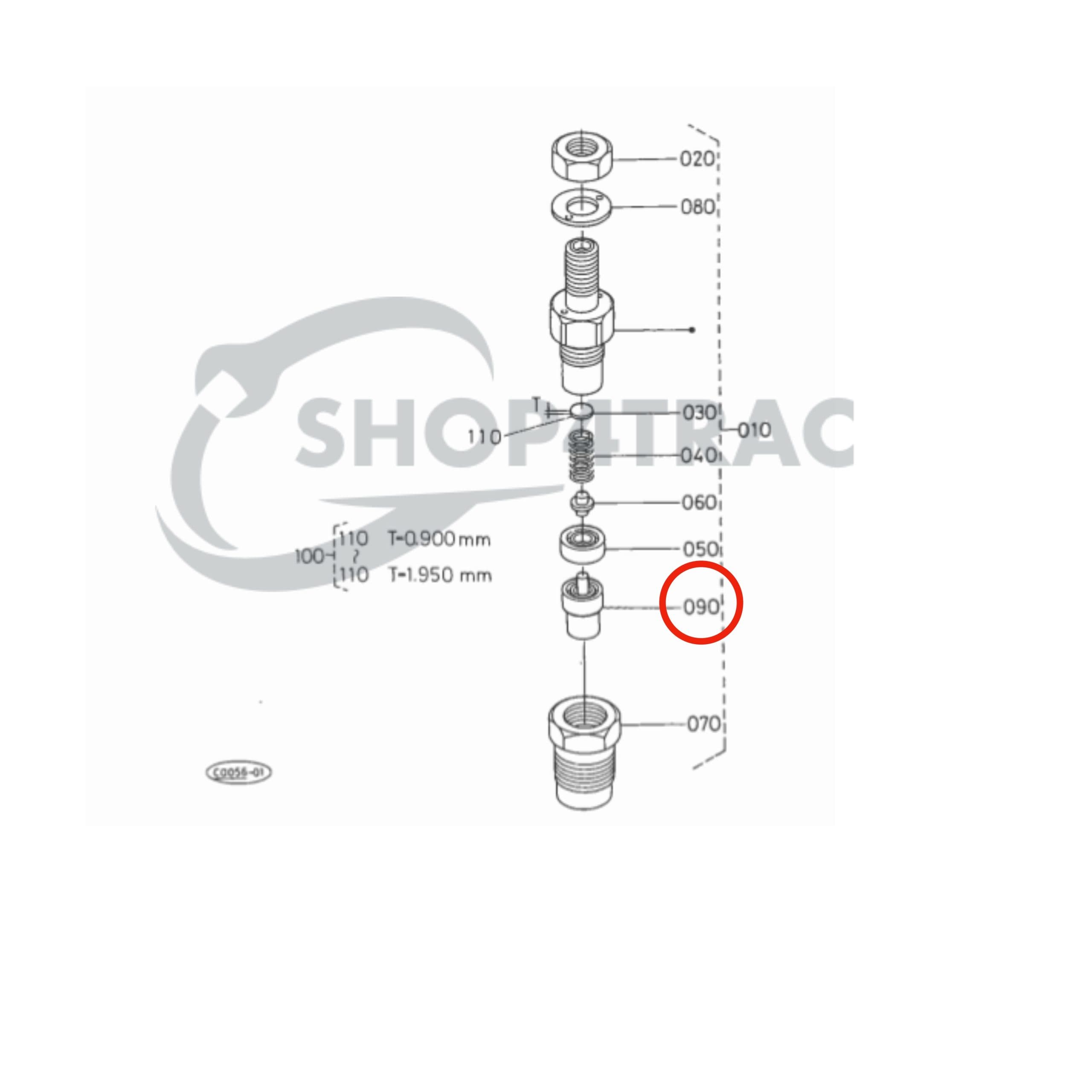 Injecteur de carburant pour injecteur Kubota D1403 | D1463 - D1703 - V2003 - V2203 | Hinomoto | Terex | DN0PD80 | Giant | Doosan - 2