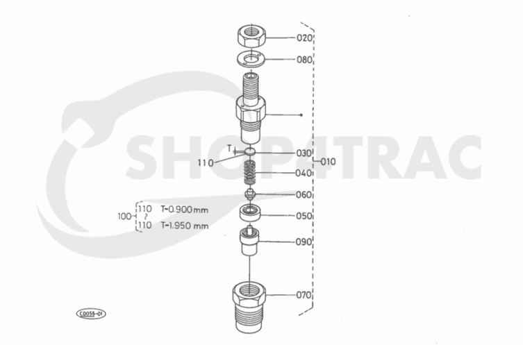 Injecteur de carburant complet Kubota D1403 | D1463 | D1503 | V2203 | 77MM - 3