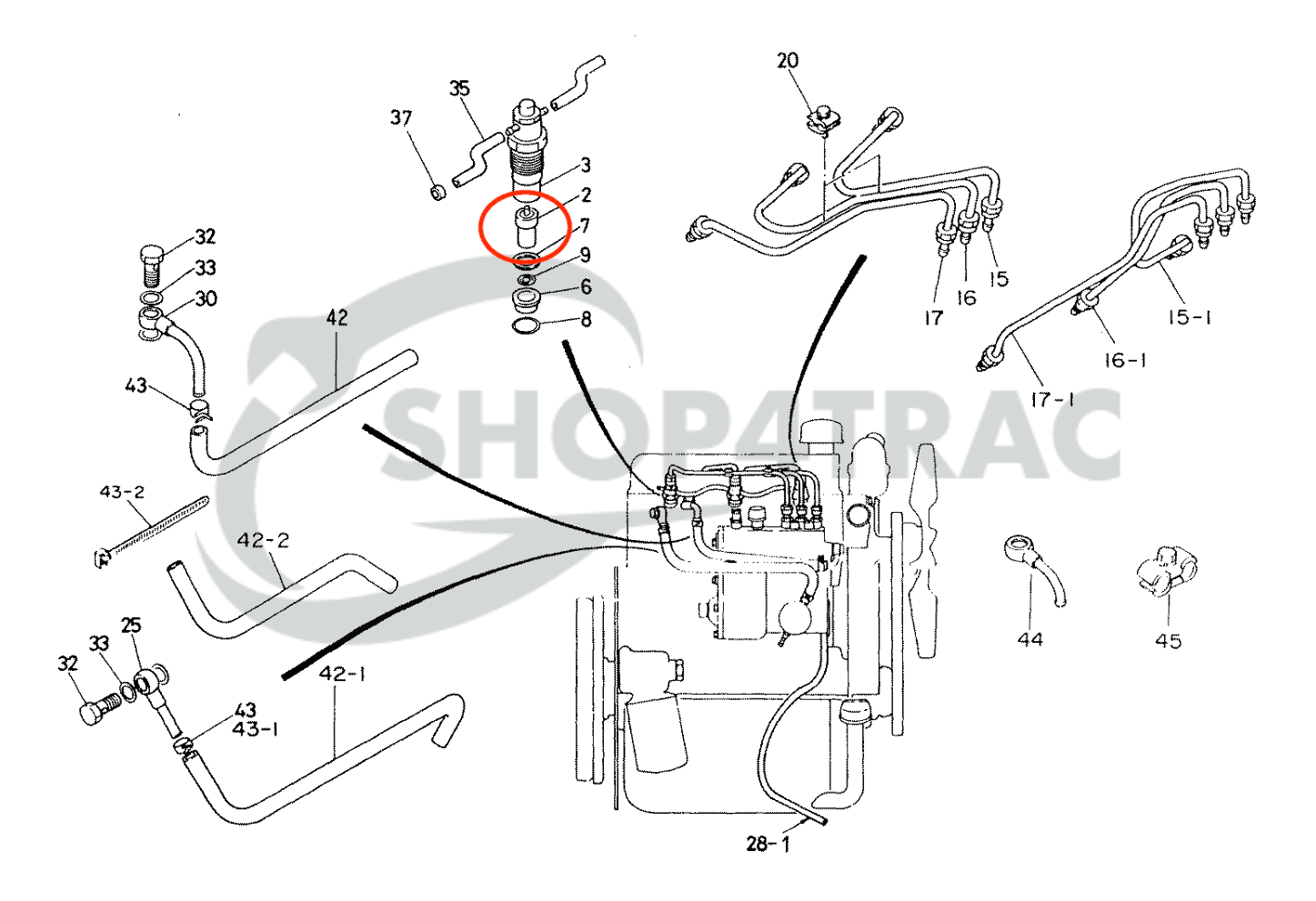 Buse d'injecteur Injecteur de carburant Iseki TL2100 - TL2300 | Isuzu E3AE1 | Bolens G272 - G274 - 2