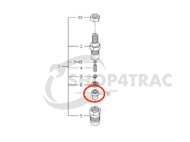 Buse d'injecteur de carburant Iseki SXG19 - SXG326 | TXG23 - TXG237 | TM223 - TM3247 | TLE3400 | DN0PD620 - 2