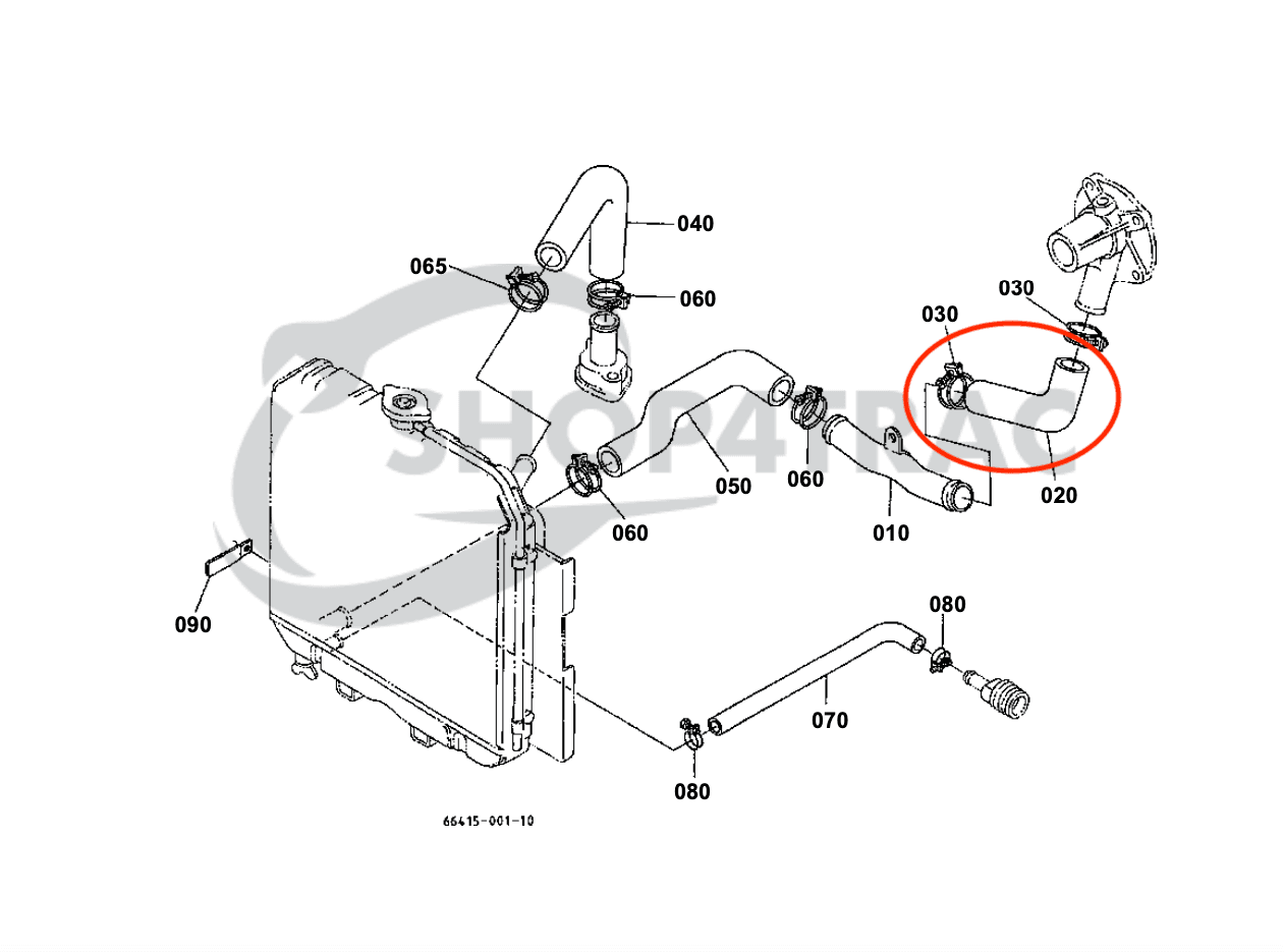 Durite de radiateur Kubota B1-14 - B1-17 | B1550 - B8200 - 3