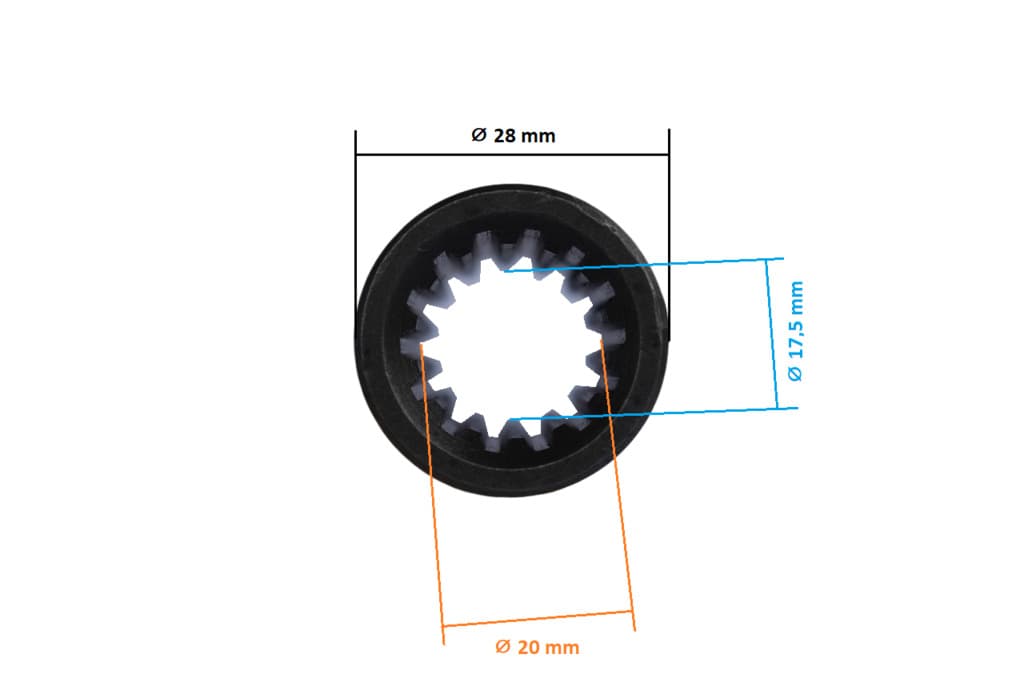 Kubota GL | GT | L1 | B1700 - B2410 Pièce d'accouplement essieu 4x4 4wd pièce intermédiaire cardan - 3