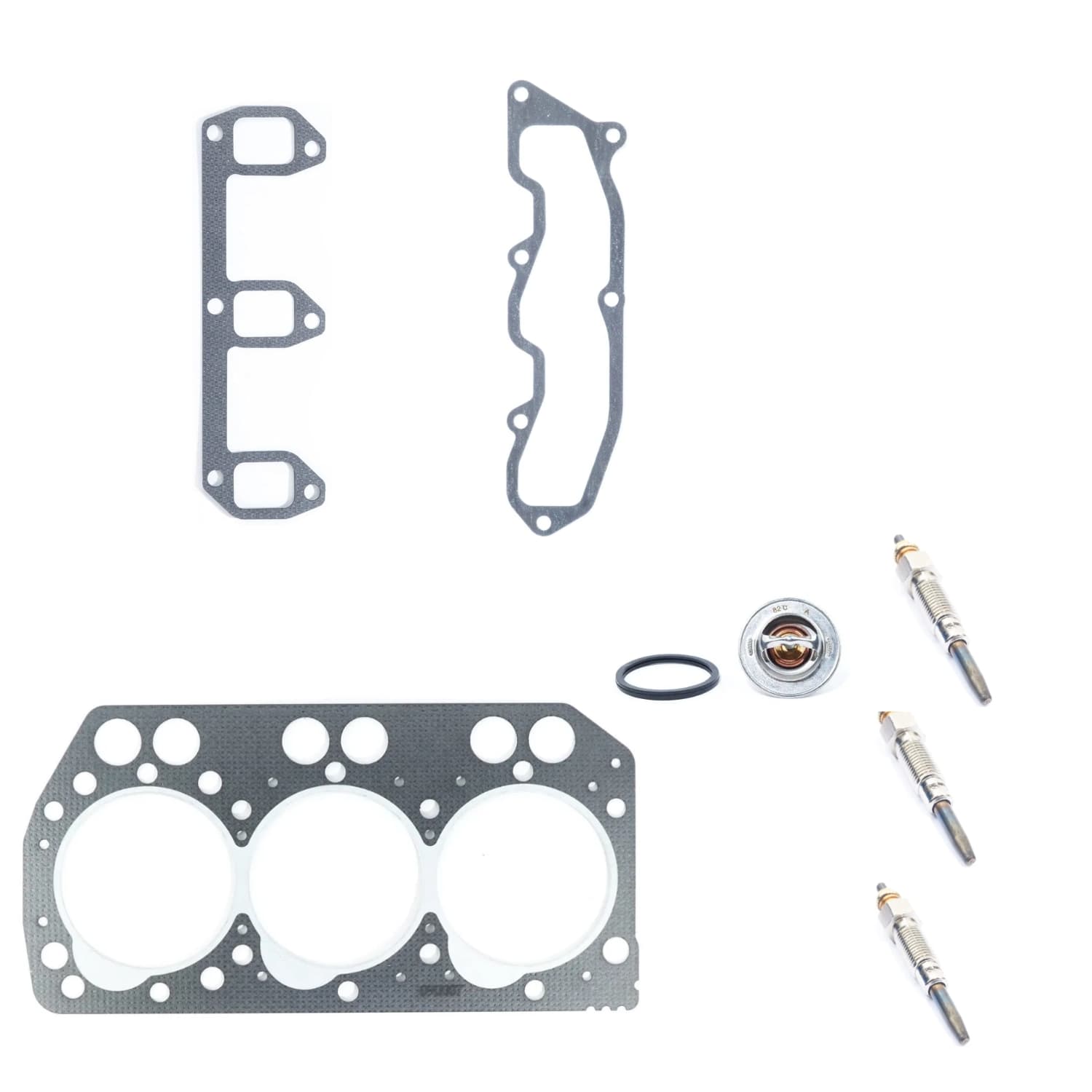 Culasse Iseki E3CD | E3CD-T | E3CE | complet + joint de culasse + bougie de préchauffage - 2