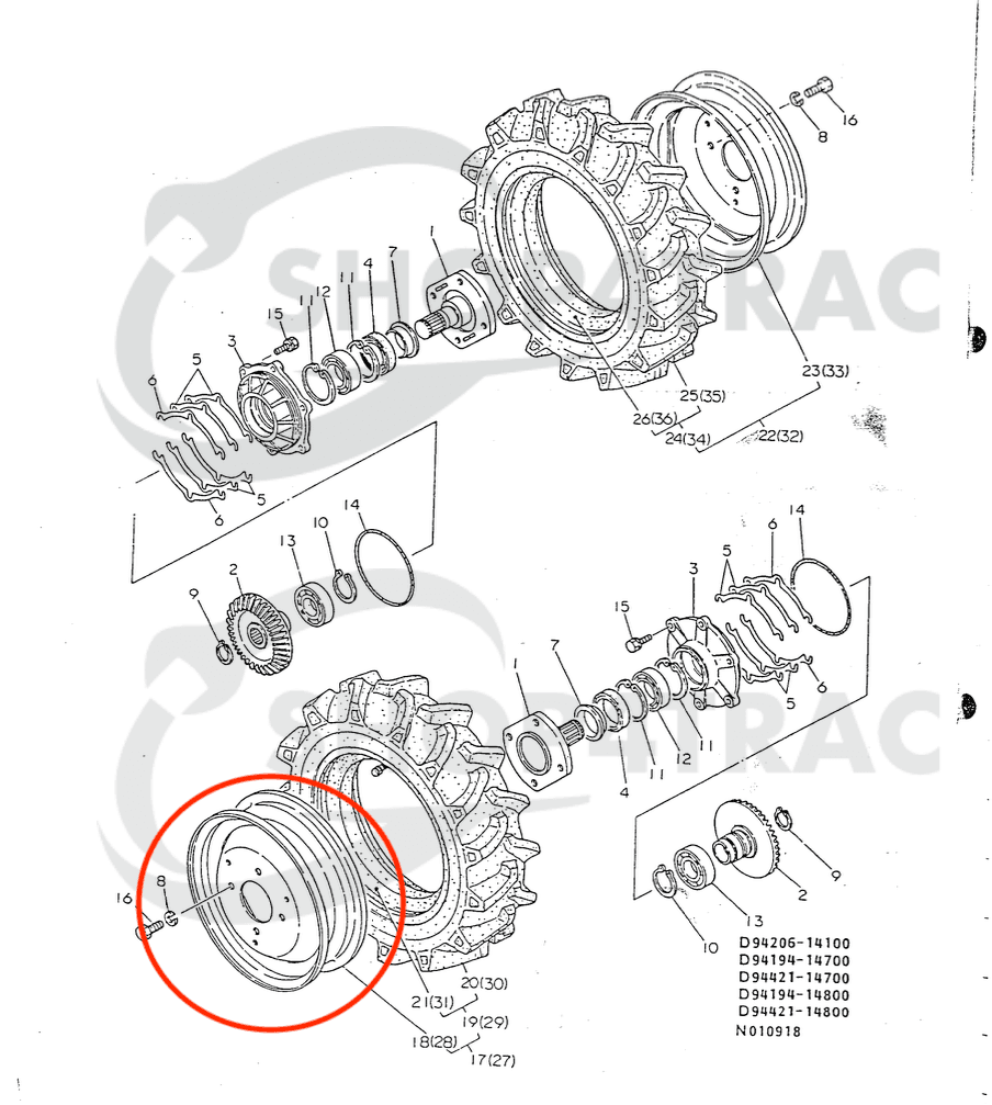 Roue | jante Yanmar F13D - F16D | FX14D - FX16D - 3