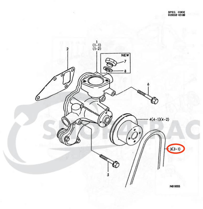 Courroie trapézoïdale Yanmar F215 - FX305 | YM1600 - YM3810 - 3