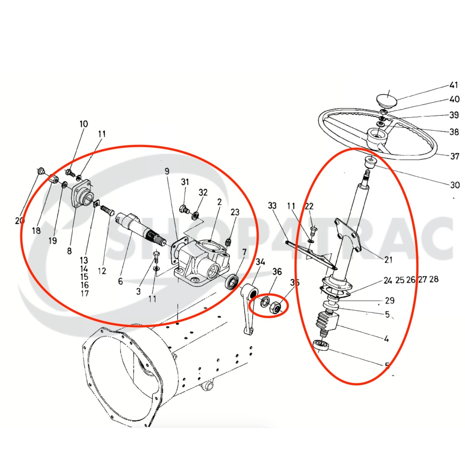 Boîtier de direction complet Kubota B4200 - B7100 | Zen-noh ZB5000 - ZB7001 - 7