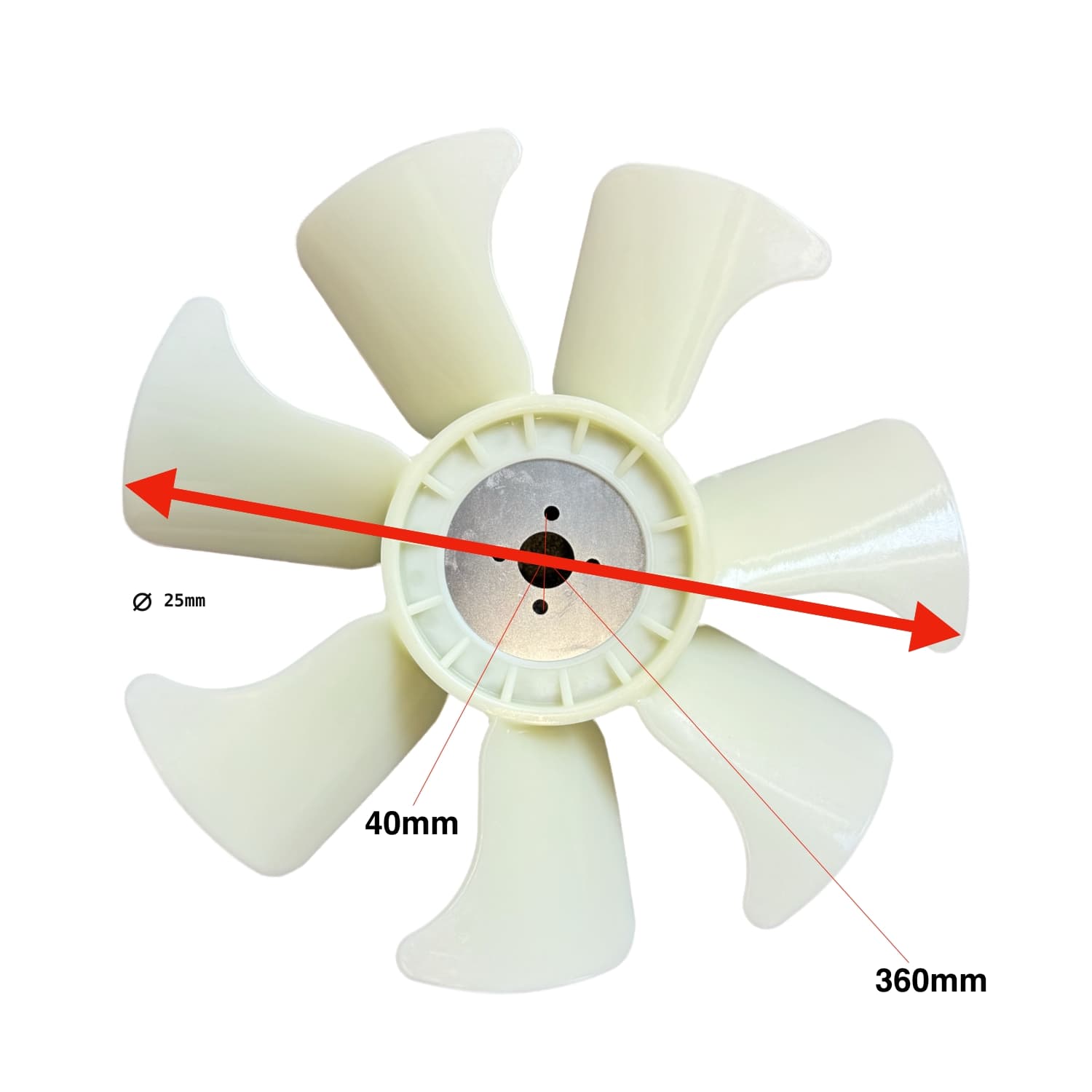 Ventilateur de refroidissement Kubota D1105-T | D1305-T | V1505-T | 360MM | 7 pales - 2
