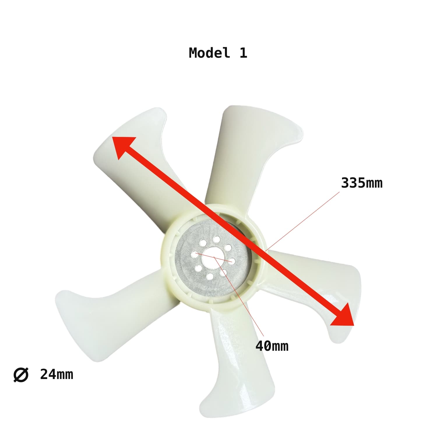 Ventilateur de refroidissement Kubota D1005 | D1105 | D1305 | V1505 | Hitachi | Hyundai | Giant - 2