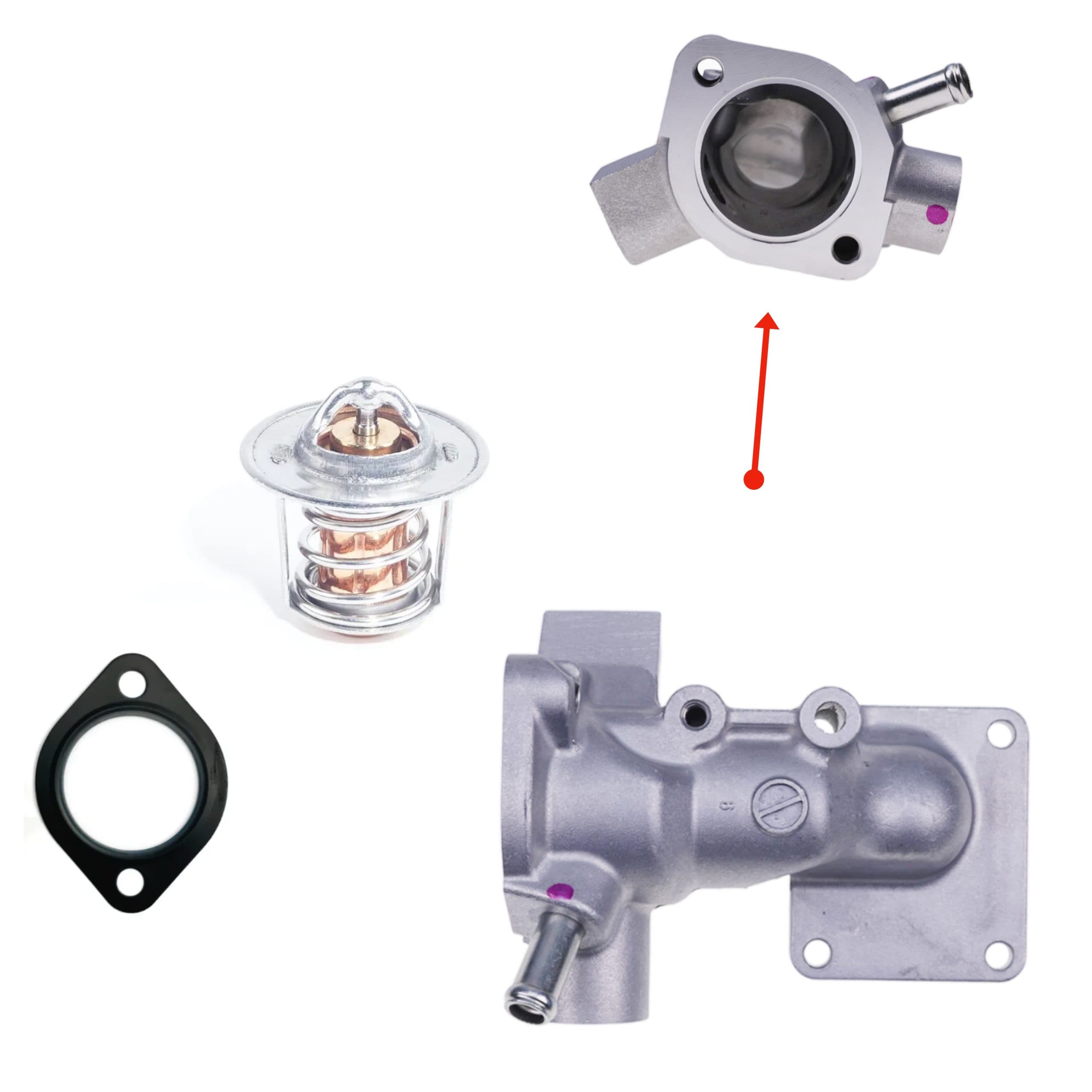Boîtier de thermostat + thermostat Kubota D905 - V1505