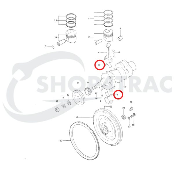 Roulement de bielle | coussinet Iseki, Mitsubishi K3 | Moteur K4 – Image 2
